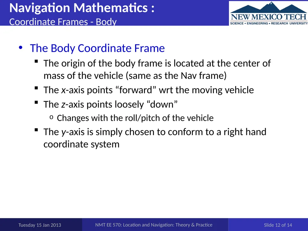 EE 570: Location and Navigation: Theory & Practice - slide 12 of 14