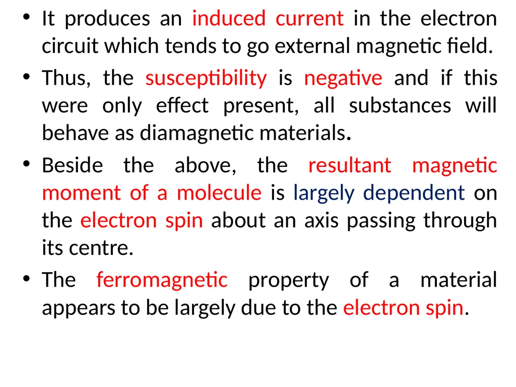 electron theory of magnetism Theory of magnetism - slide 10 of 11