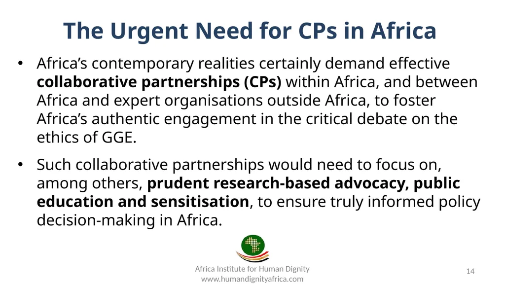 Prudence in Germline Gene Editing The Urgent Need - slide 14 of 20