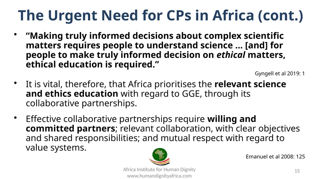 Prudence in Germline Gene Editing The Urgent Need - slide 15 of 20