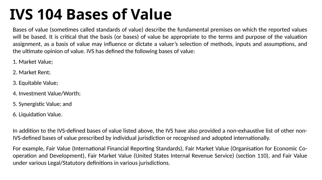 International Valuation Standards: Bangladesh - slide 10 of 28