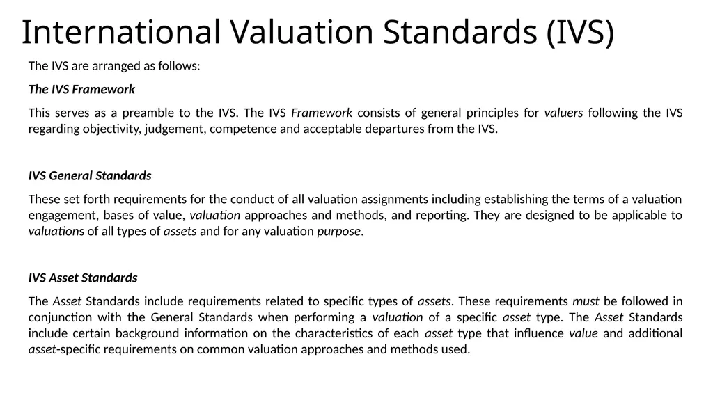 International Valuation Standards: Bangladesh - slide 7 of 28