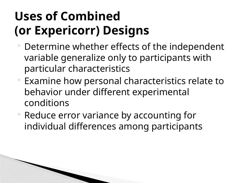 True Experiments: Multifactorial Designs Also - slide 26 of 37