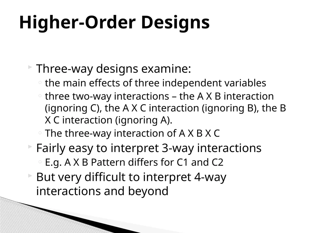 True Experiments: Multifactorial Designs Also - slide 30 of 37