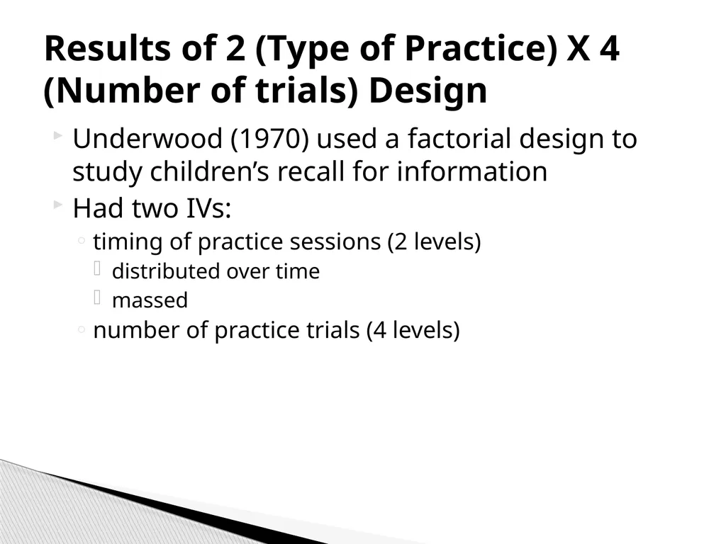 True Experiments: Multifactorial Designs Also - slide 16 of 37