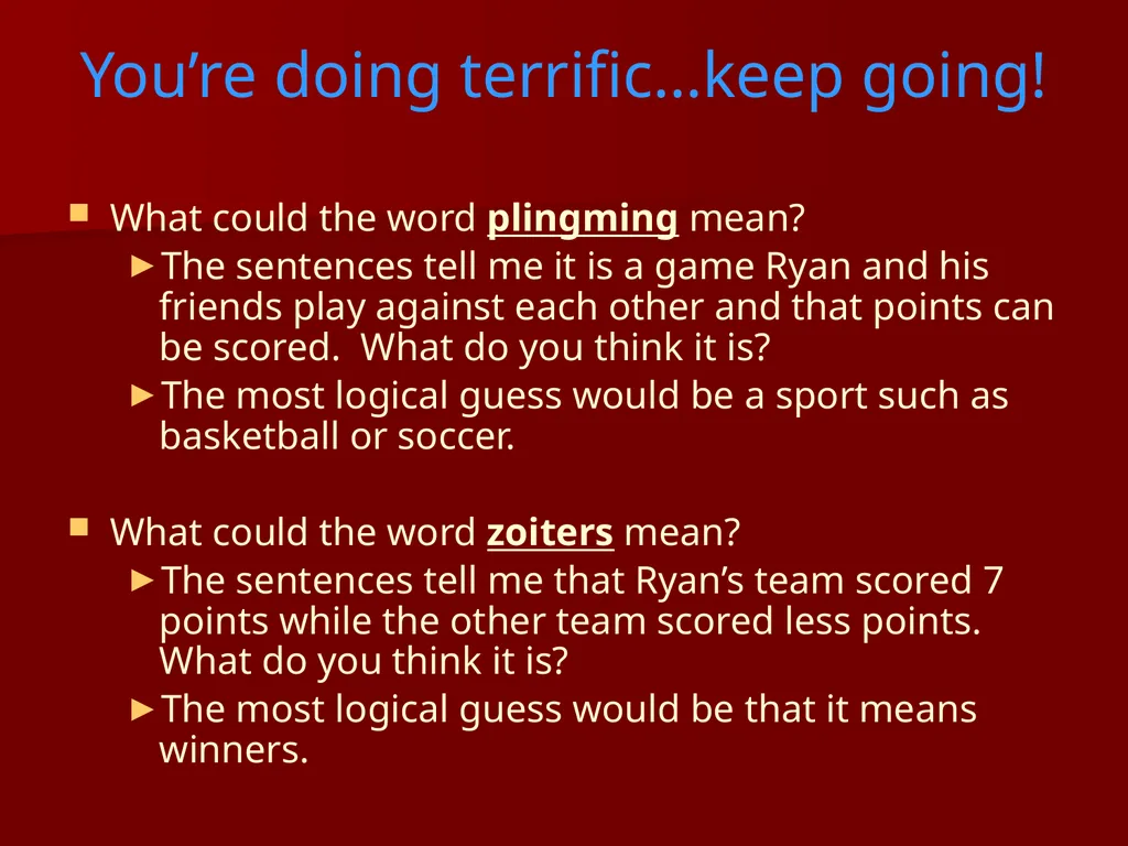 Context Clues: You be the Detective Context Clues - slide 12 of 14