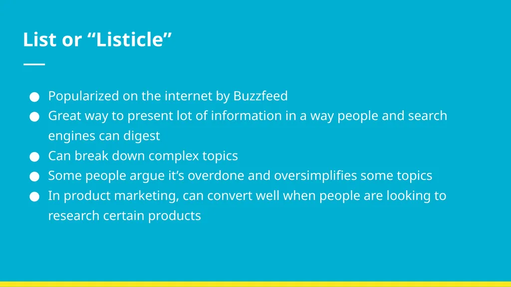 Content Writing Content Frameworks Homework H2/H3 - slide 25 of 36