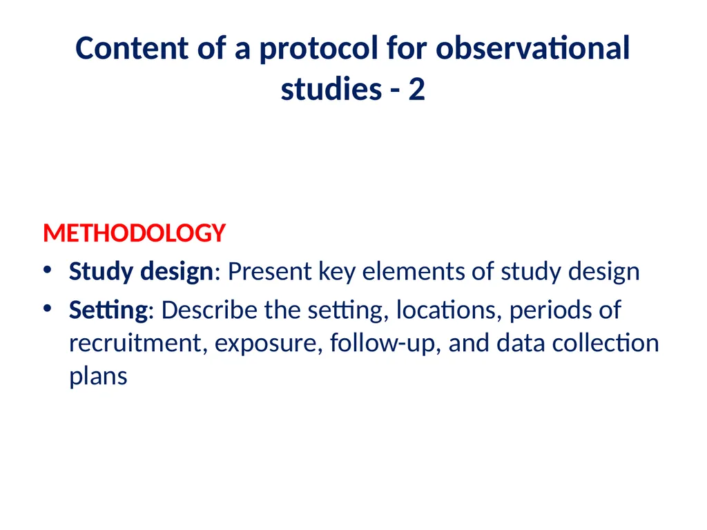 Elements of a clinical trial research protocol - slide 10 of 25