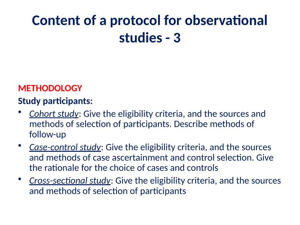 Elements of a clinical trial research protocol - slide 11 of 25