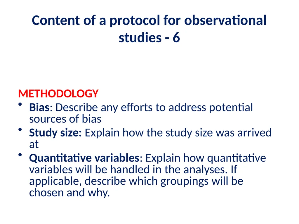Elements of a clinical trial research protocol - slide 14 of 25