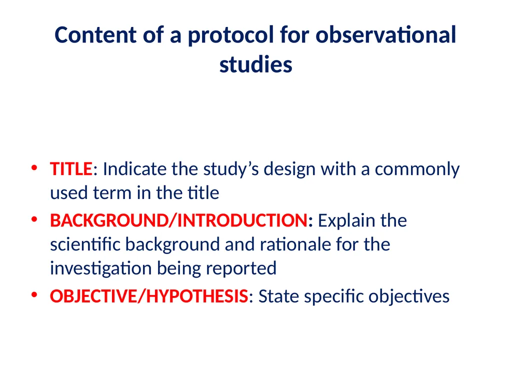 Elements of a clinical trial research protocol - slide 9 of 25