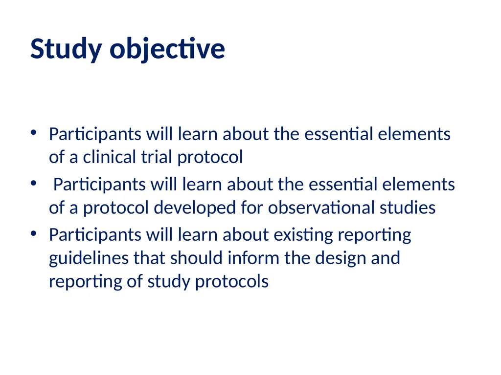 Elements of a clinical trial research protocol - slide 3 of 25