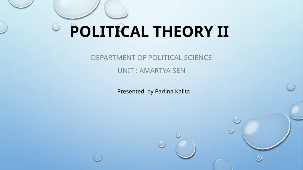 Political Theory II Department of political - slide 1 of 12
