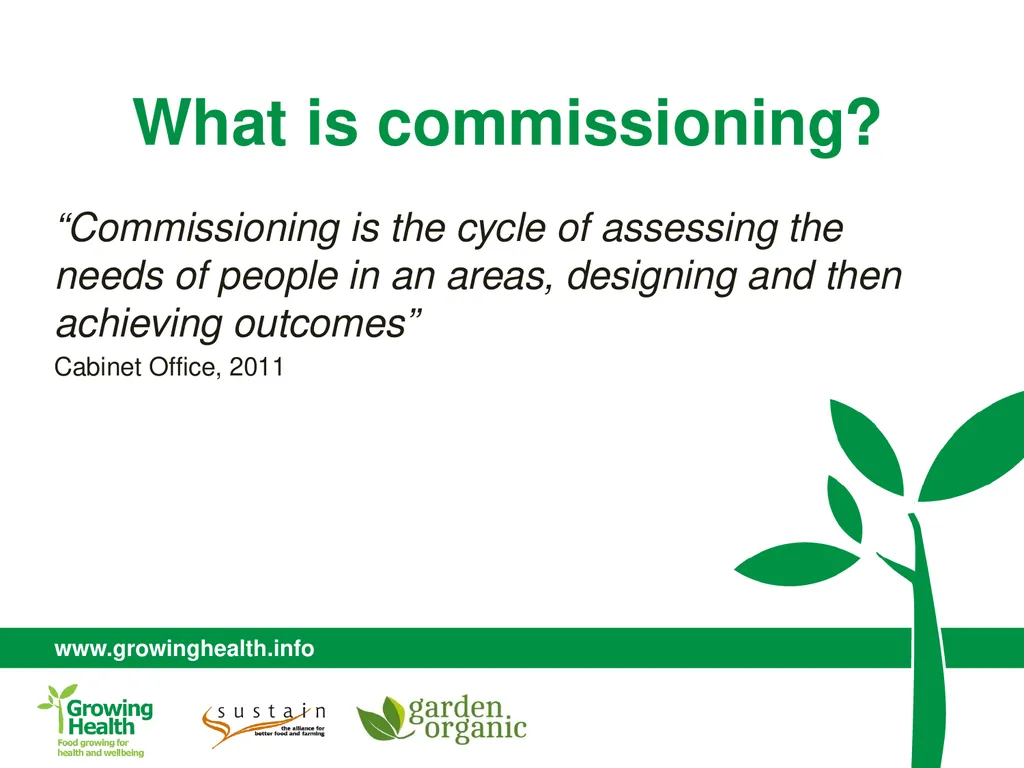 What is commissioning? “Commissioning is the cycle