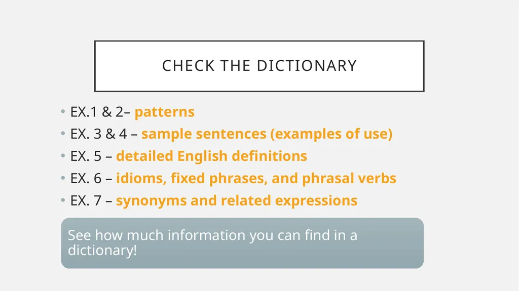 The full package HOW TO *REALLY* USE A DICTIONARY - slide 33 of 46