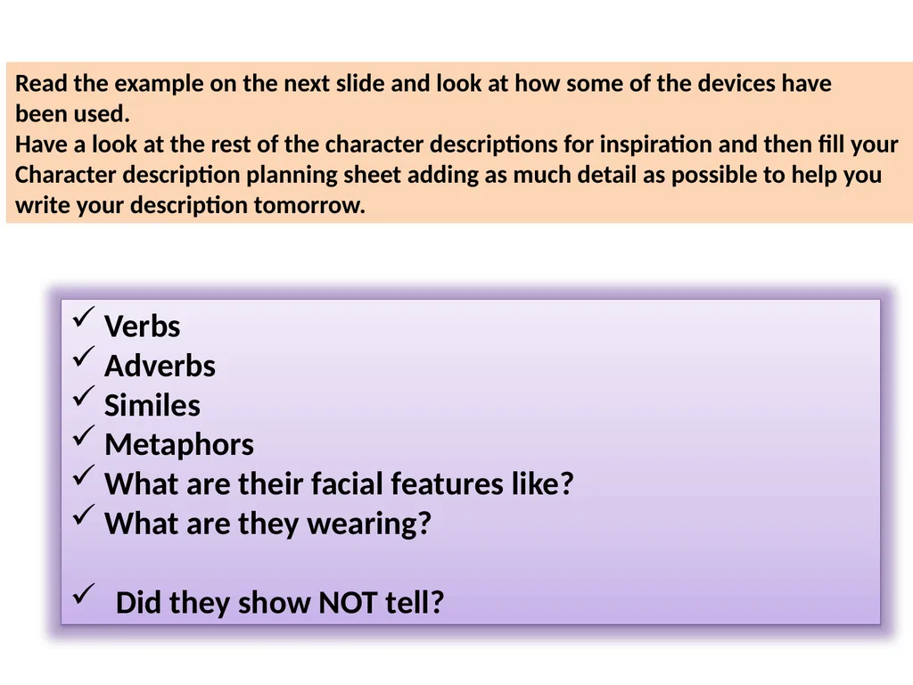 Character Description Character Description You - slide 7 of 11