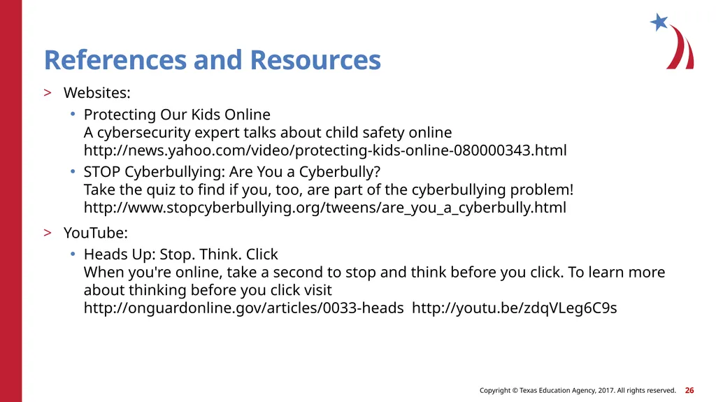 Protecting Children Online Child Guidance - slide 26 of 27