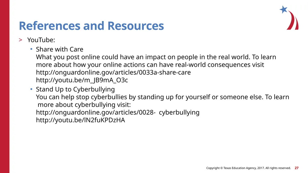 Protecting Children Online Child Guidance - slide 27 of 27