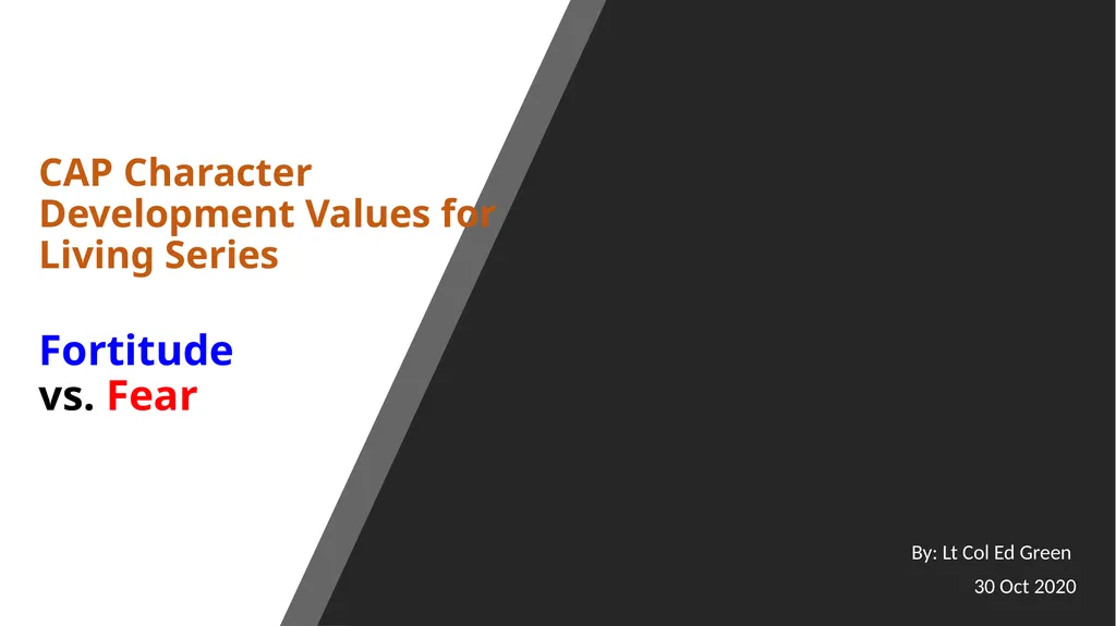 CAP Character Development Values for Living Series - slide 1 of 11