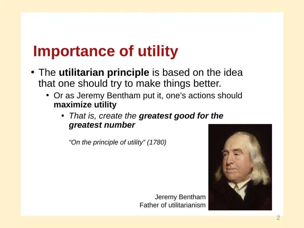 Utilitarian Principle A Course in Business Ethics - slide 2 of 15