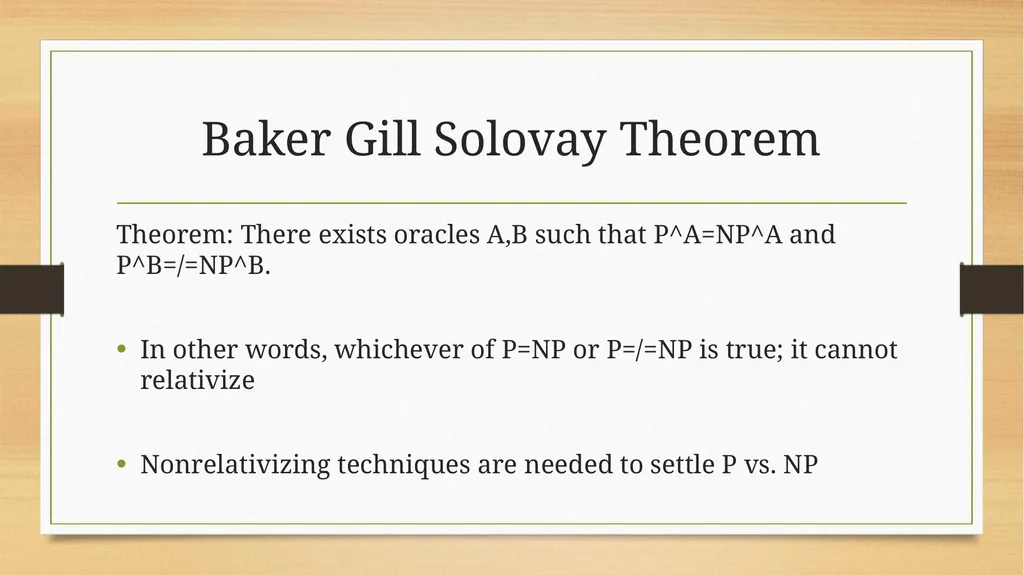 Introduction to Oracles in Complexity Theory DeVon - slide 13 of 24