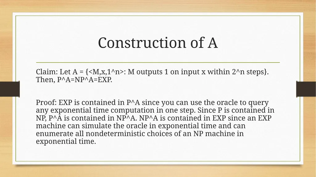 Introduction to Oracles in Complexity Theory DeVon - slide 14 of 24
