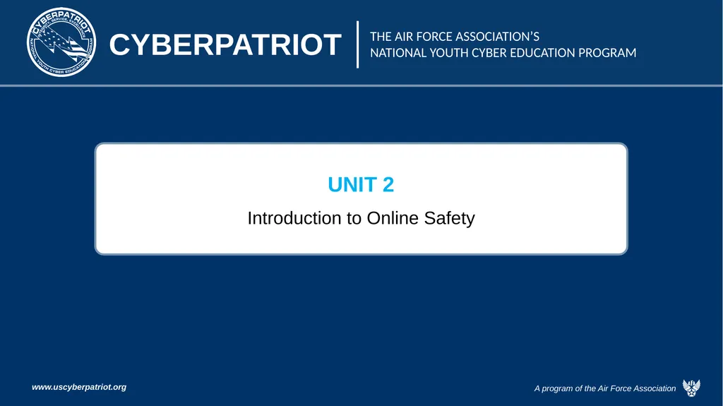 UNIT 2 Introduction to Online Safety Learning