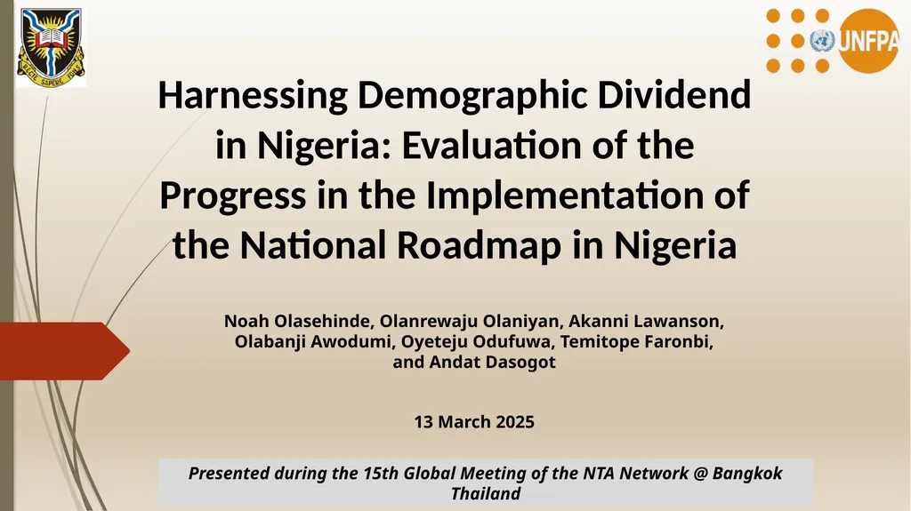 Harnessing Demographic Dividend in Nigeria: - slide 1 of 24