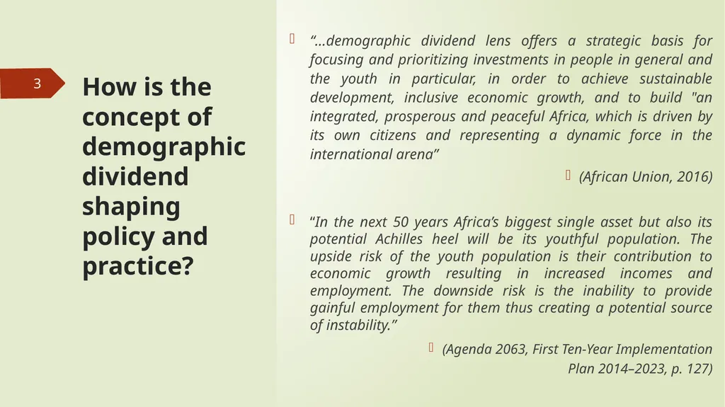 Harnessing Demographic Dividend in Nigeria: - slide 3 of 24