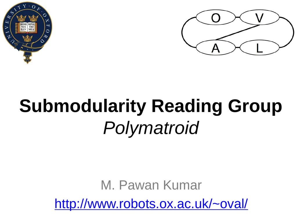 Submodularity Reading Group Polymatroid M. Pawan - slide 1 of 17