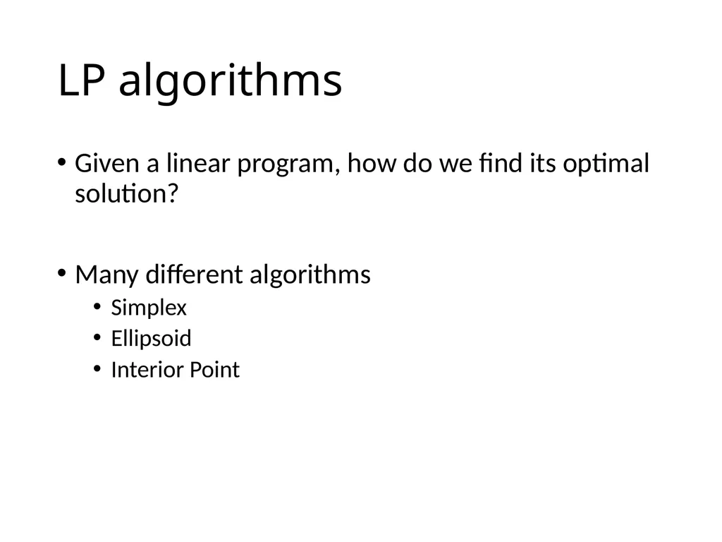 Lecture 18 Linear Program Algorithms Dual LP - slide 4 of 13