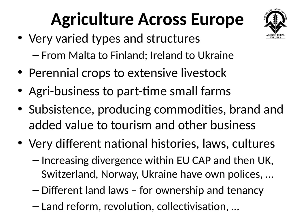 Agricultural Valuation: EVS 2025 Guidance Note - slide 5 of 19