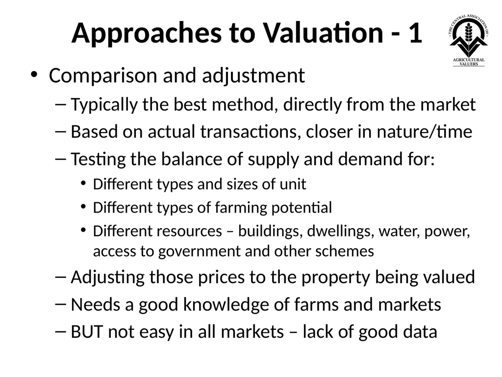 Agricultural Valuation: EVS 2025 Guidance Note - slide 12 of 19