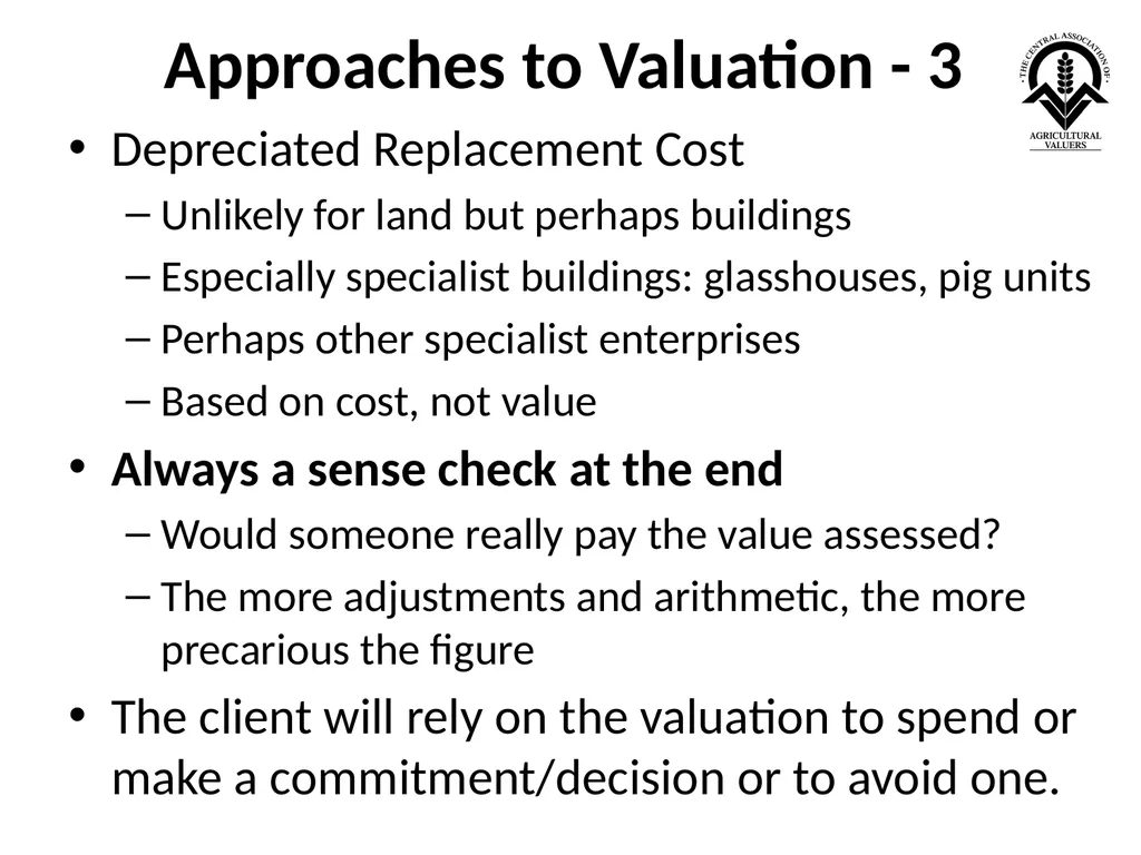 Agricultural Valuation: EVS 2025 Guidance Note - slide 14 of 19