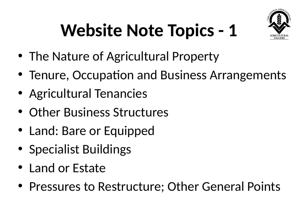 Agricultural Valuation: EVS 2025 Guidance Note - slide 8 of 19