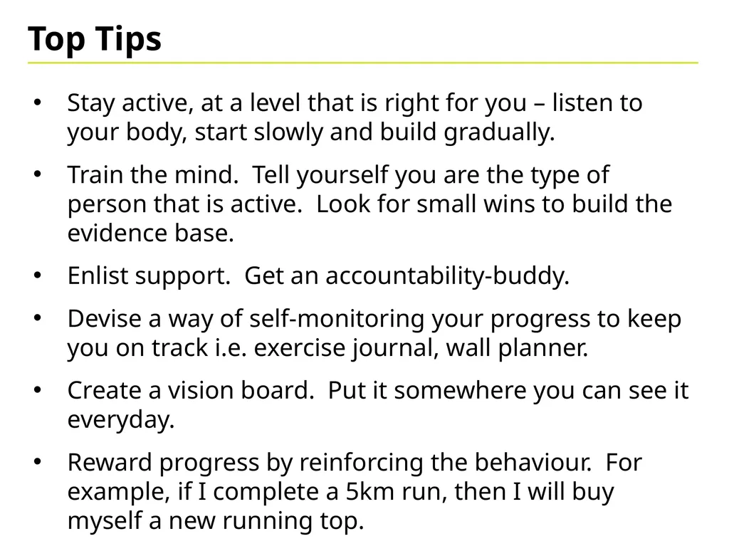 Exercise Motivation Exercise in a recovery context - slide 14 of 15