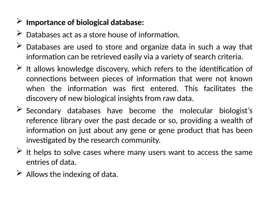 Biological databases Pinaki Kr. Rabha A database - slide 13 of 13