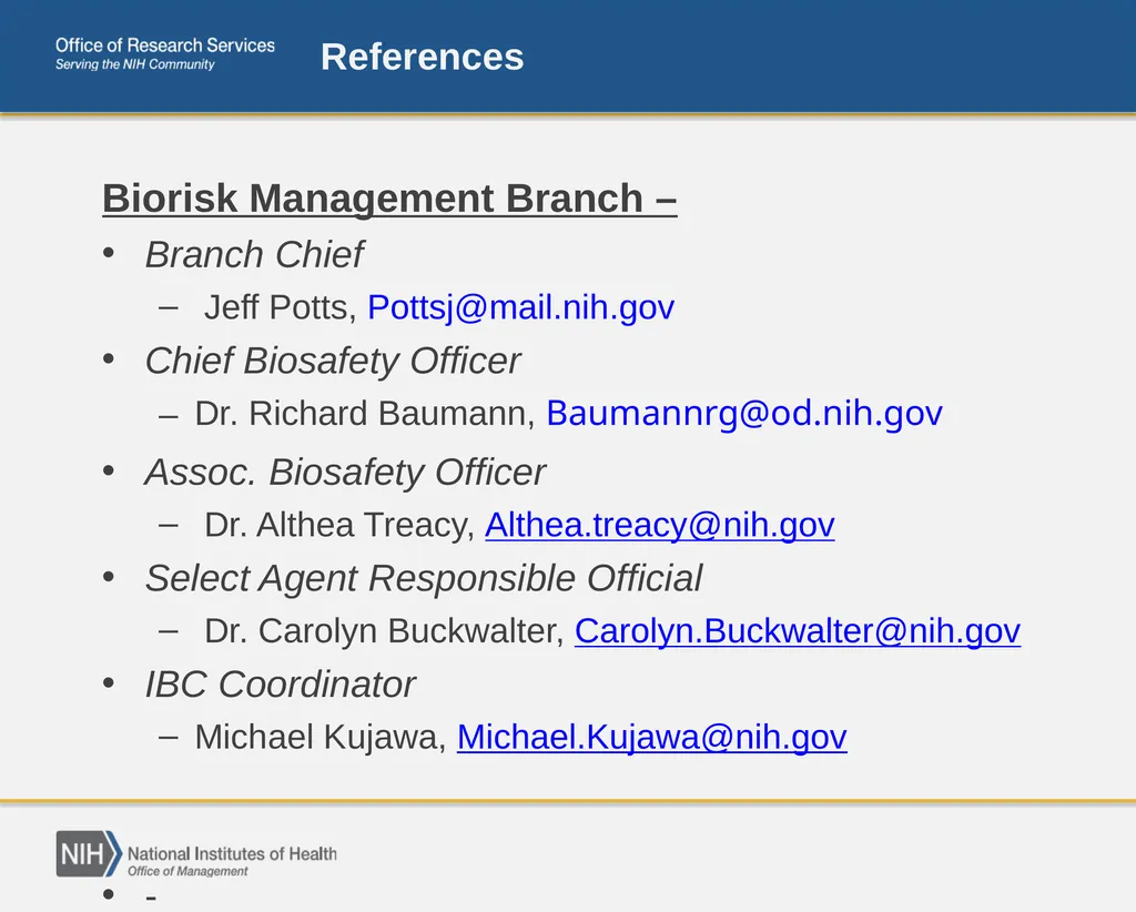 April Safety Focus: Biological Registration - slide 13 of 13