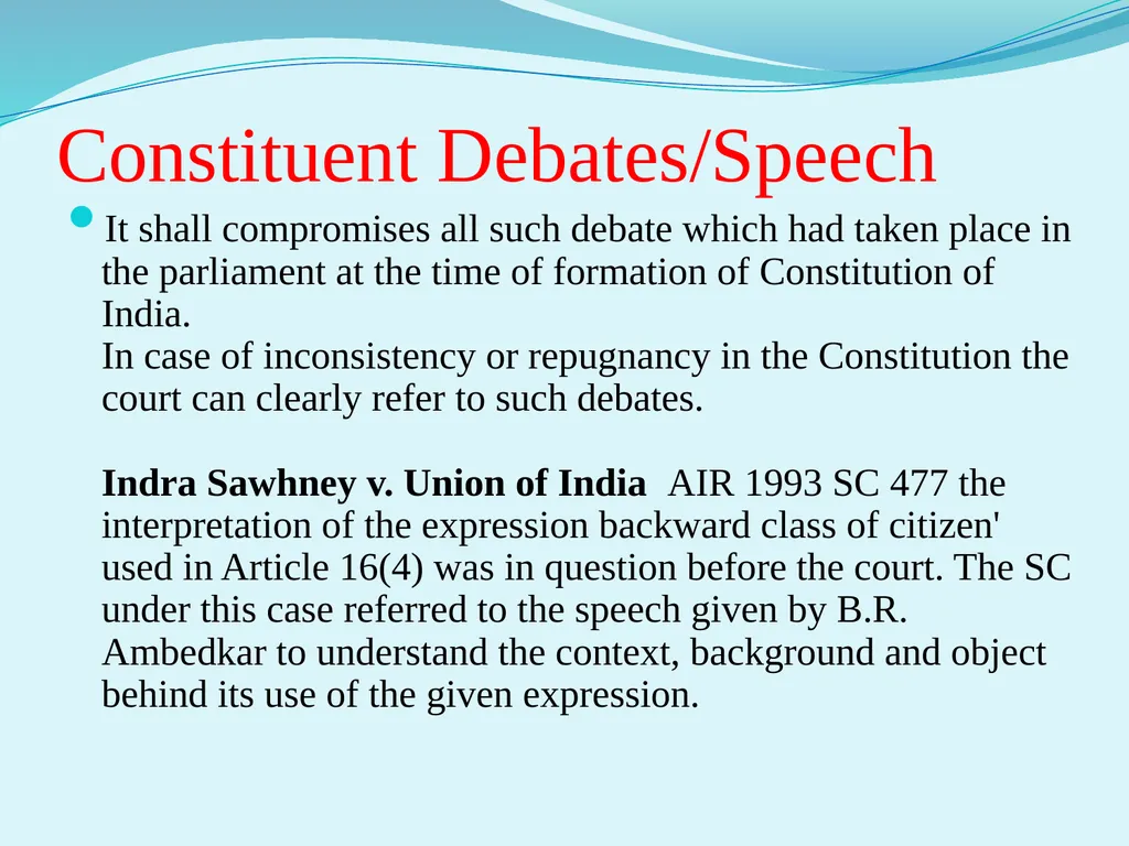 Interpretation of statute Unit III External aids - slide 16 of 22