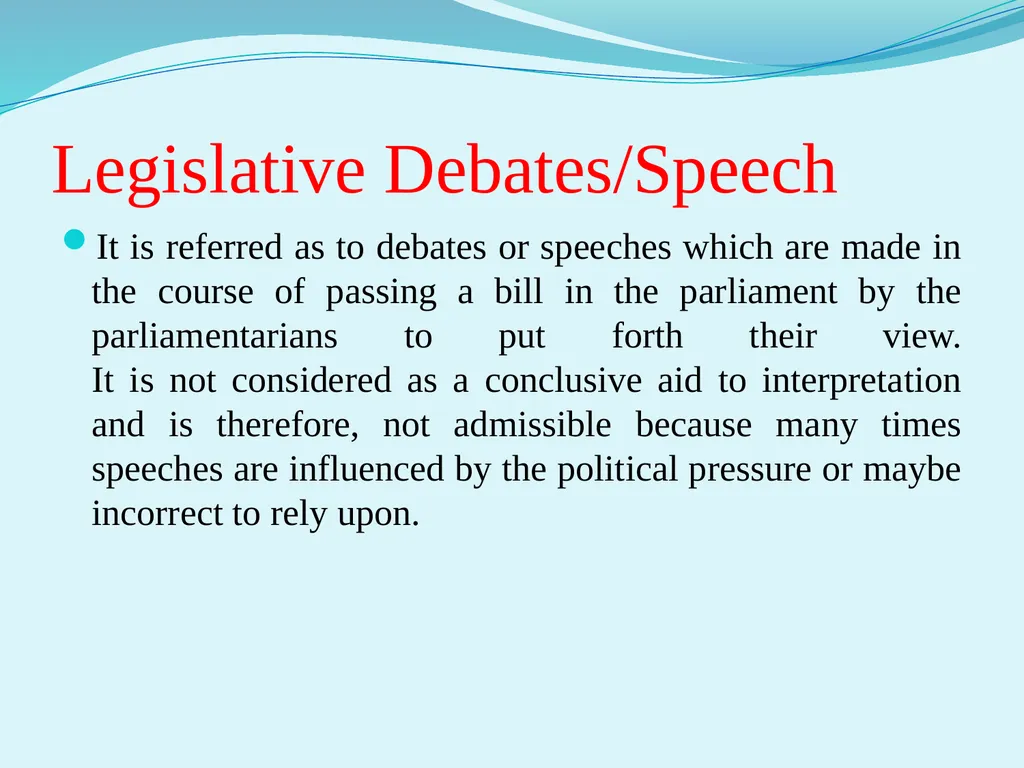Interpretation of statute Unit III External aids - slide 15 of 22