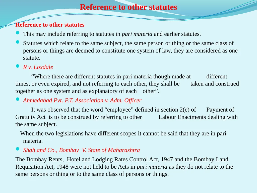 Interpretation of statute Unit III External aids - slide 14 of 22