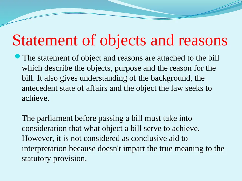 Interpretation of statute Unit III External aids - slide 21 of 22