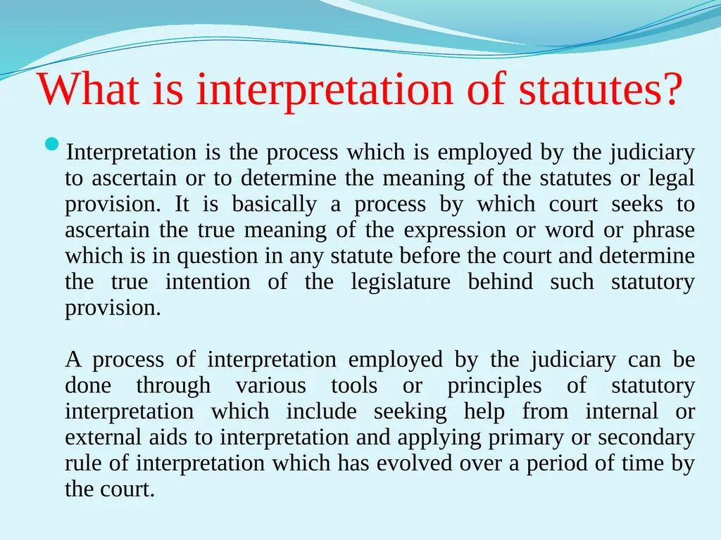 Interpretation of statute Unit III External aids - slide 2 of 22