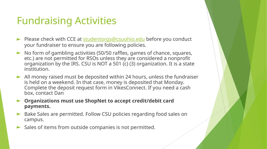 RSO Treasurer Training Presenter: Dan Lenhart, - slide 16 of 20