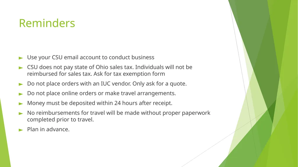 RSO Treasurer Training Presenter: Dan Lenhart, - slide 19 of 20