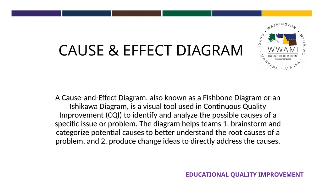 CAUSE & EFFECT DIAGRAM EDUCATIONAL QUALITY - slide 1 of 3