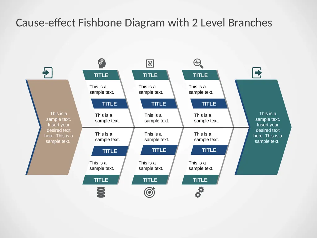 Cause-effect Fishbone Diagram with 2 Level - slide 1 of 12