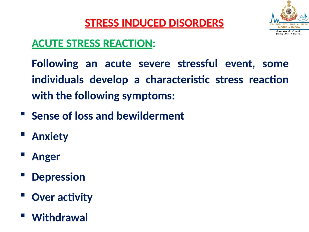 STRESS INDUCED DISORDERS, ALCOHOLISM & SUBSTANCE - slide 30 of 36