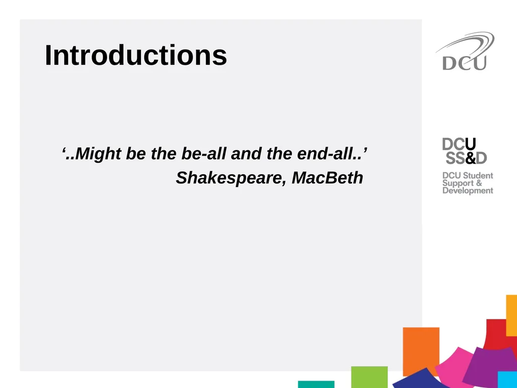 Introductions ‘..Might be the be-all and the - slide 2 of 13