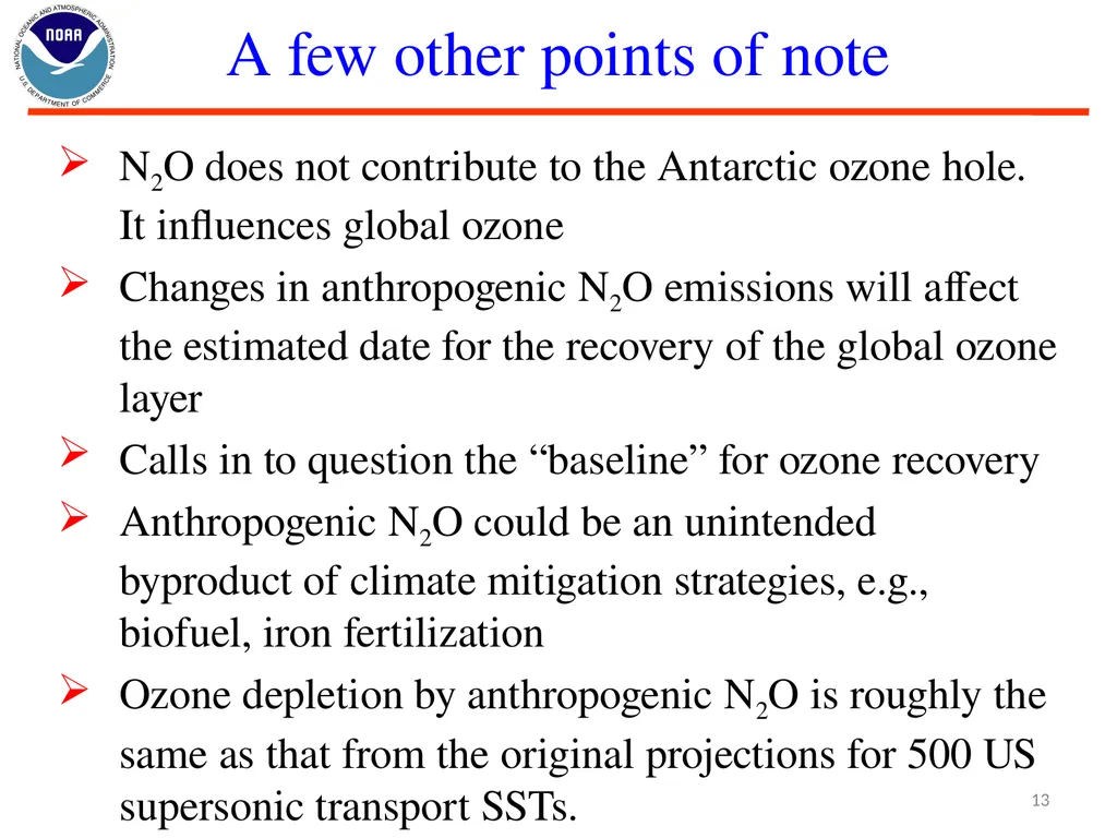Nitrous Oxide (N2O) and Stratospheric Ozone Layer - slide 13 of 26